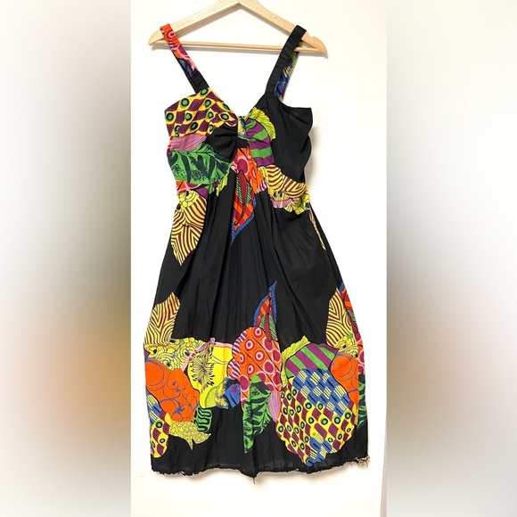 Colorful Boho Sundress Vibrant Multicolor Abstract Pattern - Picture 5 of 7